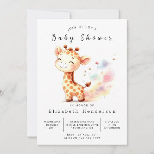Die verzauberte Printable Giraffe Babydusche Einladung