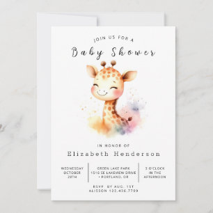 Die verzauberte Printable Giraffe Babydusche Einladung