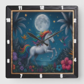 Die verzauberte Tropennacht Quadratische Wanduhr (Vorderseite)