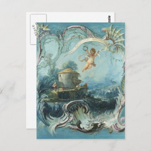 Die verzauberte Zuhause von Francois Boucher Postkarte (Vorne/Hinten)