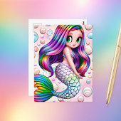 Die verzauberten Regenbogenblasen der Meerjungfrau Postkarte