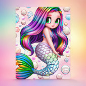 Die verzauberten Regenbogenblasen der Meerjungfrau Postkarte