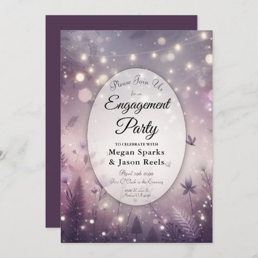 Die Verzauberung in der Bloom-Engagement-Partei st Einladung (Vorne/Hinten)