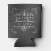 Die Verzierte Chalkboard-Hochzeitskollektion Dosenkühler (Vorderseite)