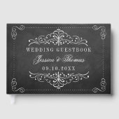 Die Verzierte Chalkboard-Hochzeitskollektion Gästebuch (Vorderseite)