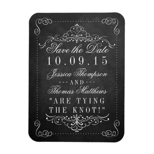 Die Verzierte Chalkboard-Hochzeitskollektion Magnet (Vertikal)