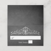 Die Verzierte Chalkboard-Hochzeitskollektion Platzkarte (Außenseite Aufgefaltet)