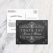 Die Verzierte Chalkboard-Hochzeitskollektion Postkarte