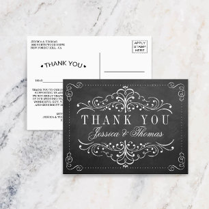 Die Verzierte Chalkboard-Hochzeitskollektion Postkarte