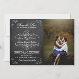 Die Verzierte Chalkboard-Hochzeitskollektion Save The Date