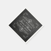 Die Verzierte Chalkboard-Hochzeitskollektion Serviette (Ecke)