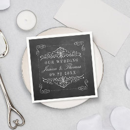 Die Verzierte Chalkboard-Hochzeitskollektion Serviette