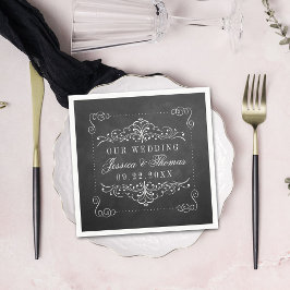 Die Verzierte Chalkboard-Hochzeitskollektion Serviette