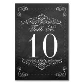 Die Verzierte Chalkboard-Hochzeitskollektion Tischnummer (Vorderseite)