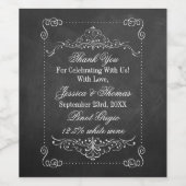 Die Verzierte Chalkboard-Hochzeitskollektion Weinetikett (Einzelnes Label)