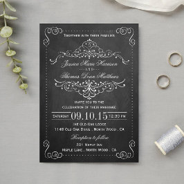 Die Verzierte Chalkboard Wedding Collection - lädt Einladung