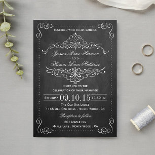 Die Verzierte Chalkboard Wedding Collection - lädt Einladung