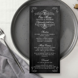 Die Verzierte Chalkboard Wedding Collection - Menü Menükarte