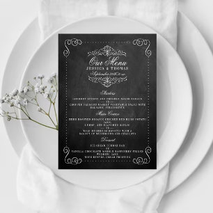 Die Verzierte Chalkboard Wedding Collection - Menü Menükarte