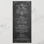 Die Verzierte Chalkboard Wedding Collection - Menü Menükarte (Vorderseite)