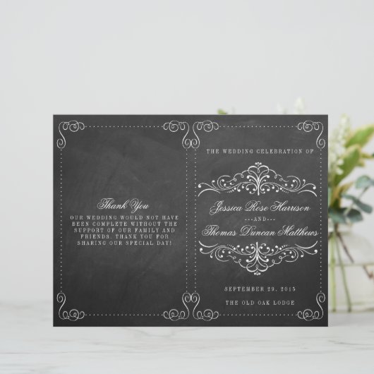 Die Verzierte Chalkboard Wedding Collection - Prog (Stehend Vorderseite)