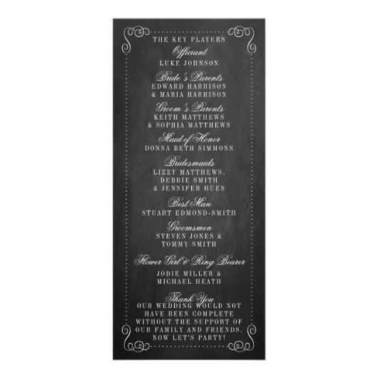 Die Verzierte Chalkboard Wedding Collection - Prog Werbekarte (Hinten)