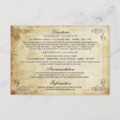 Die Verzierte, Geblüht Hochzeitskollektion des Jah Begleitkarte (Rückseite)