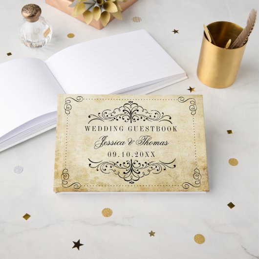 Die Verzierte, Geblüht Hochzeitskollektion des Jah Gästebuch (Vorderseite Offen)