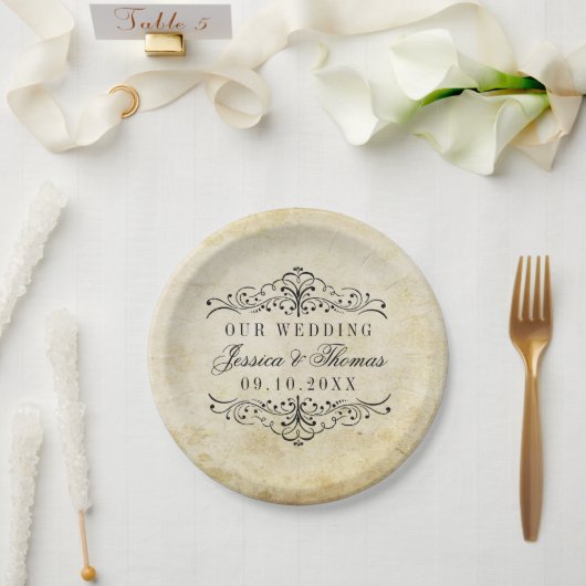 Die Verzierte, Geblüht Hochzeitskollektion des Jah Pappteller (Hochzeit)