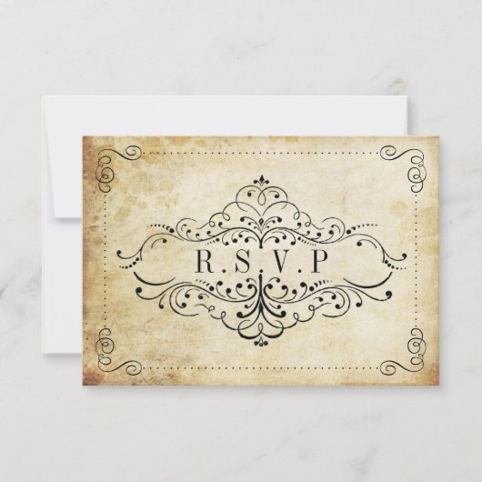 Die Verzierte, Geblüht Hochzeitskollektion des Jah RSVP Karte (Vorderseite)