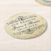 Die Verzierte, Geblüht Hochzeitskollektion des Jah Runder Pappuntersetzer (Angewinkelt)