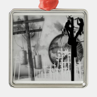 Die Verzierung des Störungssuchers Silbernes Ornament