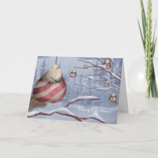 Die Verzierungs-Vögel Feiertagskarte (Vorderseite)