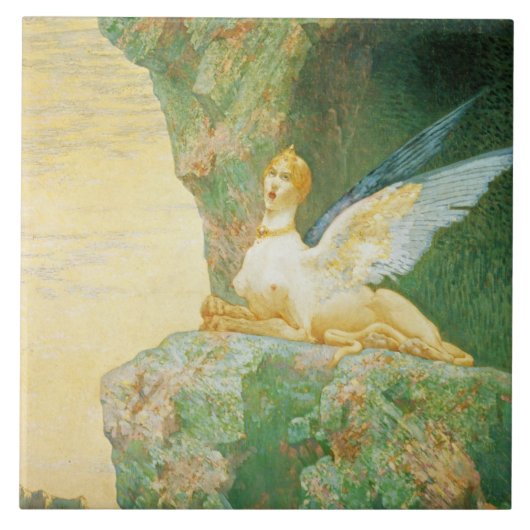 Die Verzweiflung der Sphinxes, 1890 Fliese (Vorderseite)