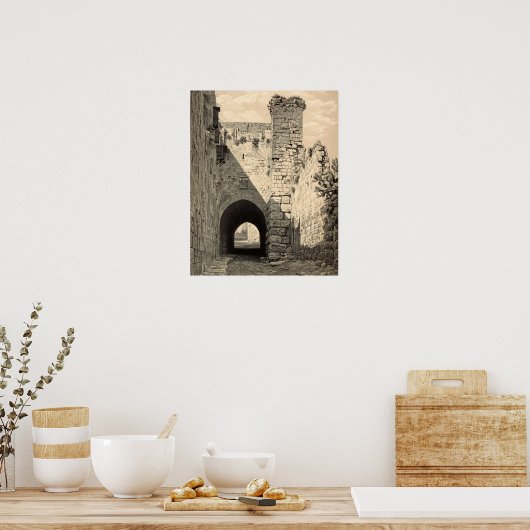 Die Via Dolorosa in Jerusalem Poster (Küche)