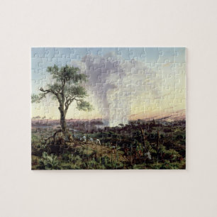 Die Victoriafälle am Sonnenaufgang, mit "dem Puzzle
