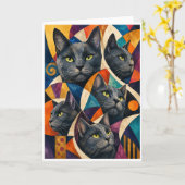 Die vielen Dimensionen einer Katze Karte (Gelbe Blume)