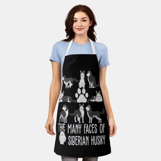 Die vielen Gesichter des sibirischen Huskys für Hu Schürze (Getragen)