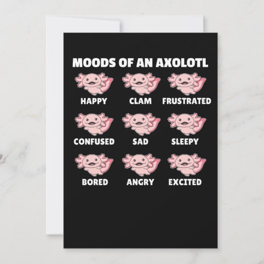 Die vielen Gesichter eines Axolotl-Funny-Gefühls Einladung (Vorderseite)