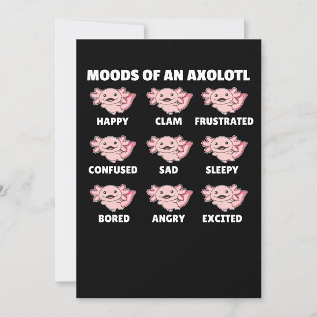 Die vielen Gesichter eines Axolotl-Funny-Gefühls Einladung (Vorderseite)