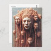 Die vielen Gesichter innerhalb Postkarte (Vorne/Hinten)