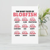 Die vielen Gesichter von Blobfish lustigen Emotion Einladung (Stehend Vorderseite)