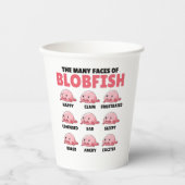Die vielen Gesichter von Blobfish lustigen Emotion Pappbecher (Vorderseite)