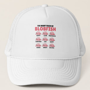 Die vielen Gesichter von Blobfish lustigen Emotion Truckerkappe