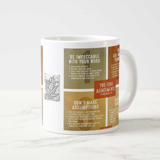 Die vier Abkommen Jumbo-Tasse (Vorderseite Rechts)