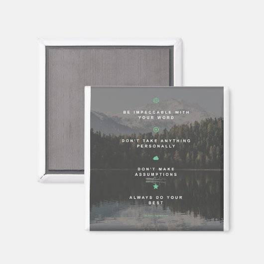 Die vier Abkommen Magnet (Vorderseite/Rückseite)