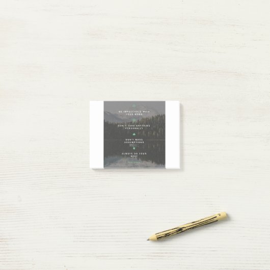 Die vier Abkommen Post-it Klebezettel (Auf Schreibtisch)