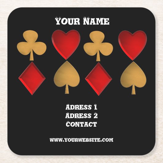 Die vier Anzüge, Personalisiert Rechteckiger Pappuntersetzer (Vorderseite)