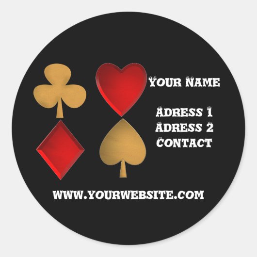 Die vier Anzüge, Personalisiert Runder Aufkleber (Vorderseite)