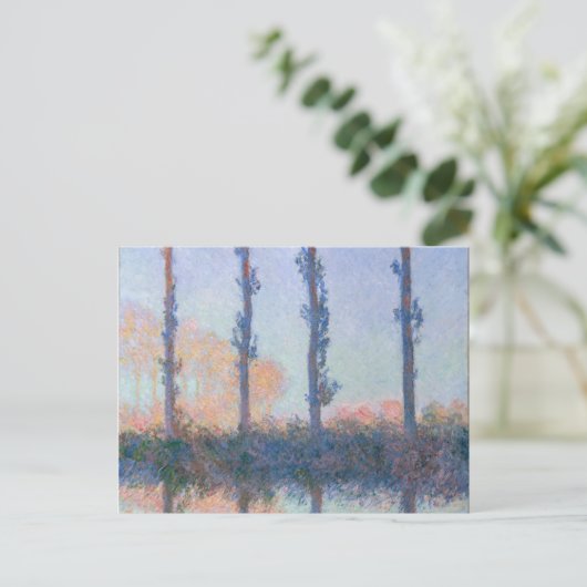 Die vier Bäume von Claude Monet Postkarte (Stehend Vorderseite)